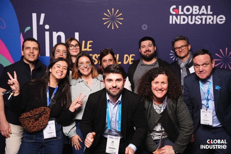 Global Industrie Soirée exposants photo de groupe